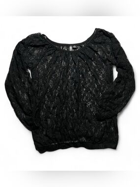 Black lace long sleeve top